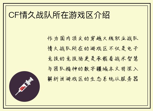 CF情久战队所在游戏区介绍